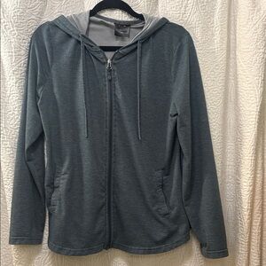 Lightweight Gray Hooded Zip Jacket for Women - Casual Utility Layer